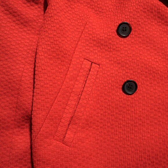 Talbots Ruby Red Tweed Double-Breasted Blazer Jacket 4p Classic Tailored - Picture 4 of 10